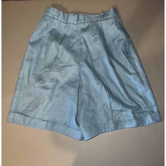 Talbots Petites Women’s Pleated Shorts Turquoise Size 6 With 2 Pockets - Picture 3 of 4